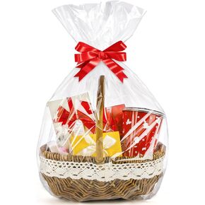 Cudicy 20pcs أكياس السيلوفان 18x30 غلاف السيلوفان لسلال الهدايا كبيرة الحفلات واضحة معالجة أكياس الهدايا البلاستيكية التغليف للملفات تعريف الارتباط