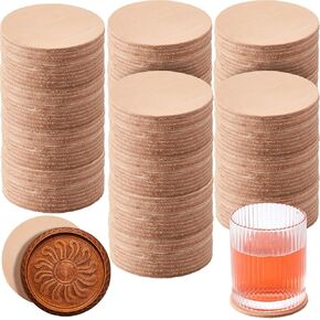 Bulyoou 50 Pack Round Vegetable Tan Leather 3-1/4 "Tooling Veg Circular Leather Sheet