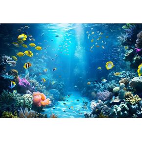 Awert Ocean Undersea موضوع حوض السمك الخلفية الملونة شعاب المرجانية خزان الأسماك الاستوائية.
