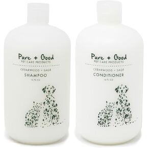 Cedarwood + Sage Shampoo و Symplyer ، فتيل الحكيم الدافئ والأعشاب مع تلميحات من Camphor & Eucalyptus في Cedarwood ، وضعت لجميع الحيوانات الأليفة ، لطيفة وتطهير ، مصنوعة في الولايات المتحدة الأمريكية 16 Fl Oz