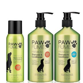Pawfume Grooming Dog Spray (Show Dog) + شامبو الكلب والبلسم (Show Dog) + شامبو الكلب والبلسم (الشريط الأزرق)