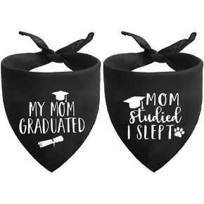 2025 Black Graduation Dog Bandanas Puppy Carf - My Mor My Trading Dog Attits - 2 PCS Triangle Double Layer Bandanas for Small Medianced Large Dogs