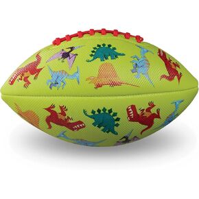 Crocodile Creek Football Soft Football للأطفال الذين تتراوح أعمارهم بين 3 سنوات وما فوق - كرة قابلة للنفخ لألعاب كرة القدم والرياضة في الهواء الطلق - مقاومة للماء - مصنوعة من المطاط و PVC - الديناصورات - طولها 9 بوصات