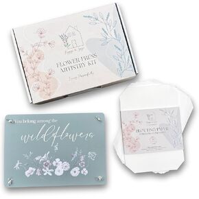 Hygge & Sage Wooden Flower Press Artistry Kit With 20 sheet premium blotting paper set. طقم الضغط على زهرة 8 × 11 بوصة للبالغين مع مجلة Nature Journal و Scissors و Notezers و Bonus eBook