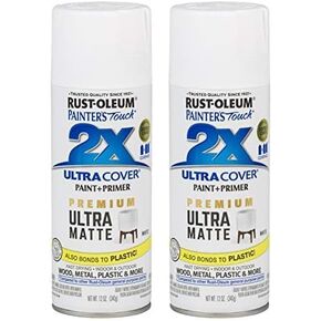 Rust-Oleum 331181 Painter's Touch 2x Ultra Cover Pray Paint ، 12 Oz ، What Matte White (حزمة 2)