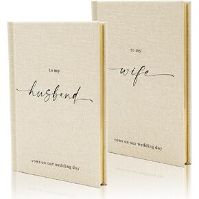 To My Wife/Husband on Our Wedding Day (Set of 2) - 5.75 x 5 Minimalist Pocket Sized Black Embossed Wedding Ceremony Vow Renewal Notebook Journal