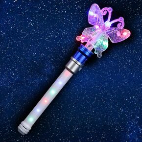 Light Up Frozen Snowflake Wand- Snowflake spinning Wands ، Wand Magic Toy Toy for Girls and Boys ، Magic Princess Sensory Toys ، Christmas & Birthday Gift (Blue)