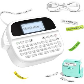 Label Maker Machine with Tapes, Label Maker Waterproof-Labels, Portable Bluetooth Labeler, Rechargeable Label Makers with Backlight, M950 Handheld labeling Machine for Office Supplies Home, Inkless