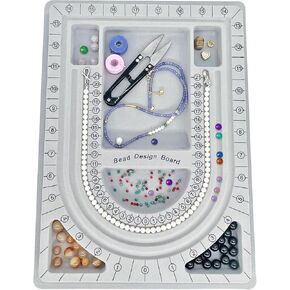 SXDMHYB Bead plate, bead measuring plate, jewelry design tray, bead design table, suitable for necklace, jewelry production, design, measurement, DIY production