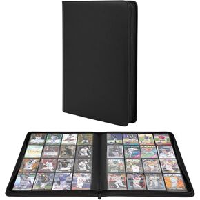 Premium 1000+ Pockets Trading Card Binder, 16-Pocket Ringless Side-Loading Album for TCG, MTG, Lorcana, Sports & Standard-Size Cards (Black2)