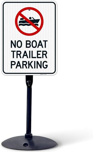 No Boat Trailer Parking Sign, 10x14 Inches, Rust Free .040 Aluminum, Fade Resistant, Made in USA by Sigo Signs in Kuwait
