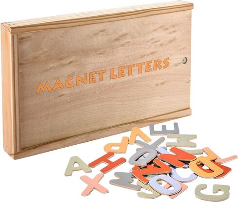 Alphabet Magnets for Fridge - Letter Magnets for Toddlers 1-3 - Large Magnetic Kids Toys to Stick on Refrigerator and Other Metallic Surface - Big and Colorful Letter Wood Magnet for Baby in Saudi Arabia