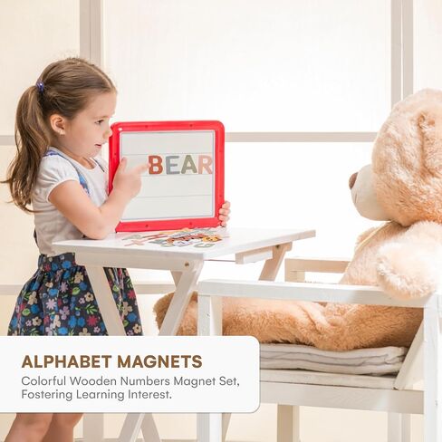 Alphabet Magnets for Fridge - Letter Magnets for Toddlers 1-3 - Large Magnetic Kids Toys to Stick on Refrigerator and Other Metallic Surface - Big and Colorful Letter Wood Magnet for Baby in Saudi Arabia