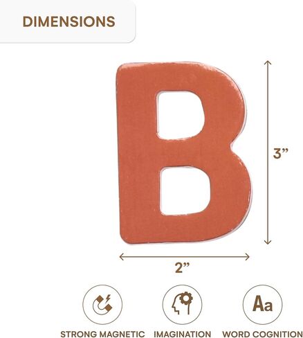 Alphabet Magnets for Fridge - Letter Magnets for Toddlers 1-3 - Large Magnetic Kids Toys to Stick on Refrigerator and Other Metallic Surface - Big and Colorful Letter Wood Magnet for Baby in Saudi Arabia
