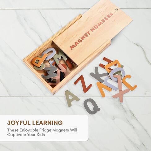 Alphabet Magnets for Fridge - Letter Magnets for Toddlers 1-3 - Large Magnetic Kids Toys to Stick on Refrigerator and Other Metallic Surface - Big and Colorful Letter Wood Magnet for Baby in Saudi Arabia