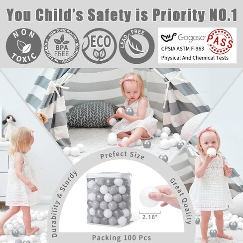Gogoso Bear Ball Pit Balls أشكال BPA كرات بلاستيكية مجانية سحق صغار الأطفال الصغار طفل باستيل بيلوتاس سوار الصداقة على شكل عملاق ، 2.15 بوصة 100pcs ، القهوة البنية البيج in Saudi Arabia
