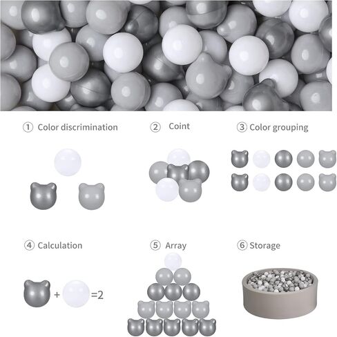 Gogoso Bear Ball Pit Balls أشكال BPA كرات بلاستيكية مجانية سحق صغار الأطفال الصغار طفل باستيل بيلوتاس سوار الصداقة على شكل عملاق ، 2.15 بوصة 100pcs ، القهوة البنية البيج in Saudi Arabia