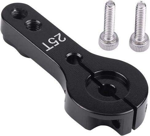 Servo Horn with Screw, 25T Aluminum Servo Horns M3 Threads Metal Steering Arm Server Rocker Compatible with Futaba Ace TowerPro MG for RC Car Truck Buggy Airplane(Black) in Saudi Arabia