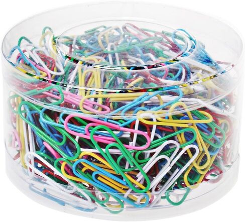 500 PCS Colored Paper Clips, Medium 33 mm/1.3Inch Assorted Paperclips Vinyl Coated Clips for Office School Personal (1.3Inch) in Kuwait