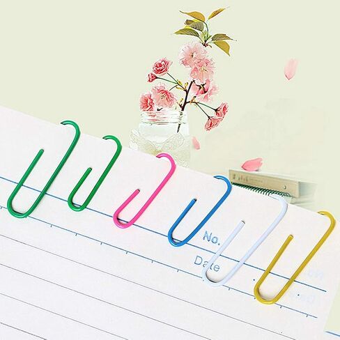 500 PCS Colored Paper Clips, Medium 33 mm/1.3Inch Assorted Paperclips Vinyl Coated Clips for Office School Personal (1.3Inch) in Kuwait