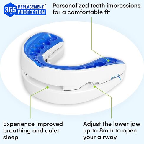 قطعة الفم المضادة للشخير من VitalSleep للرجال، واقي الفم لوقف الشخير، جهاز مضاد للشخير قابل للتعديل، مصنوع في الولايات المتحدة الأمريكية وجهاز مرخص من إدارة الغذاء والدواء الأمريكية للشخير in Kuwait