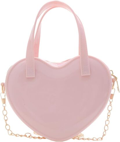 Girls Novelty Mini Heart-Shaped Purse Chain Purse Shoulder Crossbody Bags Tote Handbag Travel Wallet Bag for Women Girl Gift in Saudi Arabia