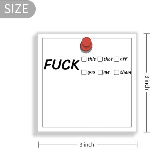 sargas Funny Sticky Notes, 6 Pads, 3""x3"", 50Sheets/Pad, Funny Notepads, Novelty Sticky Notes, Sarcastic Memo Pads for Work, Gag Gifts for Coworker and Boss, Small in Saudi Arabia