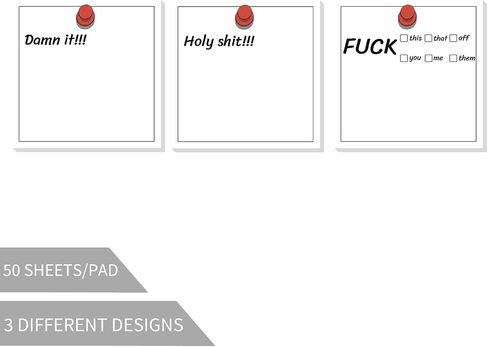 sargas Funny Sticky Notes, 6 Pads, 3""x3"", 50Sheets/Pad, Funny Notepads, Novelty Sticky Notes, Sarcastic Memo Pads for Work, Gag Gifts for Coworker and Boss, Small in Saudi Arabia