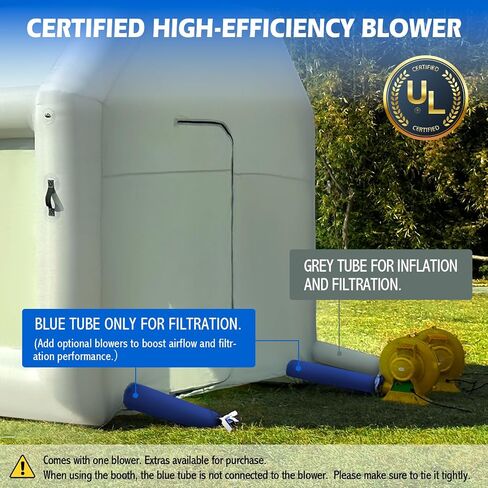 Ozis 20x10x8.5ft خيمة كشك الطلاء قابلة للنفخ مع كشك الطلاء رذاذ محمول المنفاخ مع نظام مرشح الهواء تفجير كشك الطلاء لأجزاء السيارات ، والثبات الطلاء in Kuwait