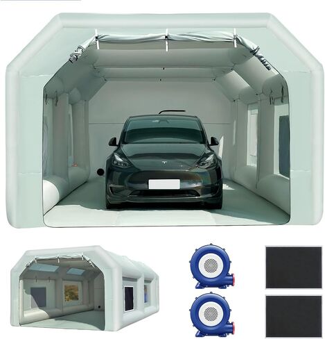 Ozis 20x10x8.5ft خيمة كشك الطلاء قابلة للنفخ مع كشك الطلاء رذاذ محمول المنفاخ مع نظام مرشح الهواء تفجير كشك الطلاء لأجزاء السيارات ، والثبات الطلاء in Kuwait
