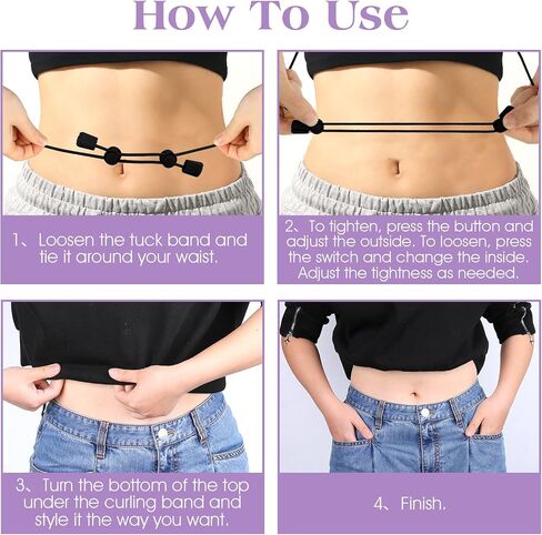 Adjustable Tuck Band, 2 PCS Crop Band Tool for Sweater and Shirt, Medium Belly Elastic Band for Women in Saudi Arabia