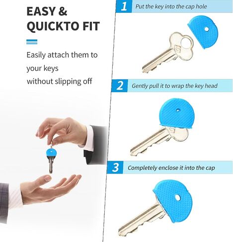 20-Pack Key Cap Cover, Key Identifier Sleeve, Coded Tag Marker Half Round PVC Sleeve for Offices, Houses and Apartments in Saudi Arabia