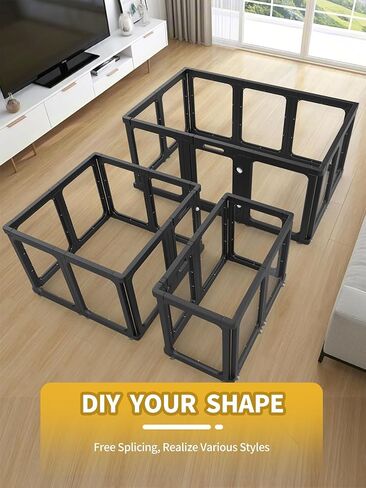 Dog Playpen, Clear Acrylic Plastic Puppy Playpen Indoor, Pet Pen for Puppy Cat Bunny, Transparent Easy Assemble Foldable Whelping Box for Dogs, Puppy Playpen with Gate (23.6" Height, 10PCS) in Saudi Arabia