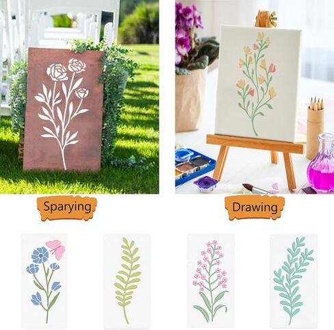 25pcs stency stencils قابلة لإعادة الاستخدام ، قوالب رش من البلاستيك 6 × 6 للطلاء على الخشب ، الأرنب/البيض/استنسل الزنبرك لبطاقات المعايدة ، حجارة عيد الفصح الحجارة الزخار in Kuwait