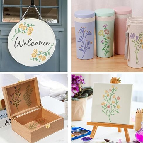 25pcs stency stencils قابلة لإعادة الاستخدام ، قوالب رش من البلاستيك 6 × 6 للطلاء على الخشب ، الأرنب/البيض/استنسل الزنبرك لبطاقات المعايدة ، حجارة عيد الفصح الحجارة الزخار in Kuwait