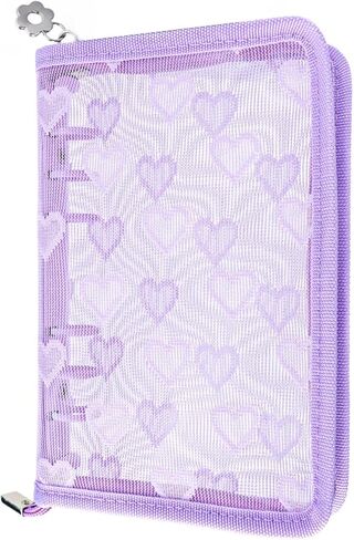 NatSumeBasics White A6 Binder Zipper Cash Envelope Wallet 6 Ring Lace Zip Budget Binders Cover for Journaling Planner (Zipper White, A6 Binder) in Kuwait