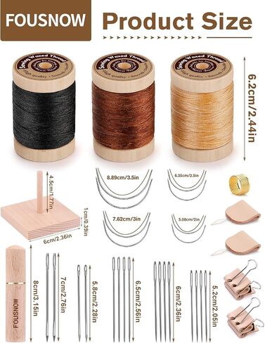 FOUSNOW Upholstery Repair Kit, Sewing Kit with Blue Sewing Threads, Professional Heavy Duty Sewing Kit for Home Repair Sewing Denim Clothes, Denim Bags, Jacket, Shoes, Wallets Crafts in Saudi Arabia