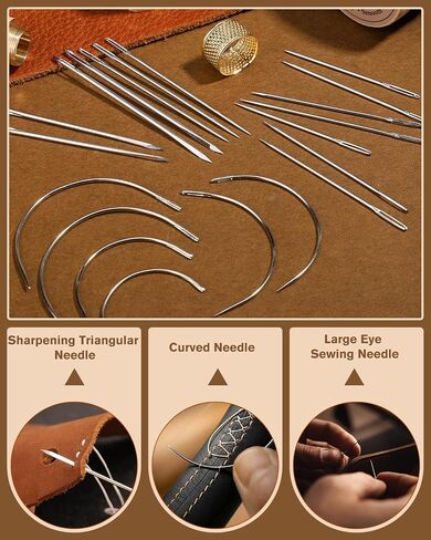 FOUSNOW Upholstery Repair Kit, Sewing Kit with Blue Sewing Threads, Professional Heavy Duty Sewing Kit for Home Repair Sewing Denim Clothes, Denim Bags, Jacket, Shoes, Wallets Crafts in Saudi Arabia