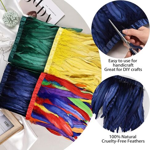 Daieeparty Nature Rooster Tail Feathers-100pcs 8-10inch Long Rooster Tail Feathers Bulk for for Feather Shawl Cape, DIY Sewing Craft Party Clothing Wedding Decoration in Kuwait