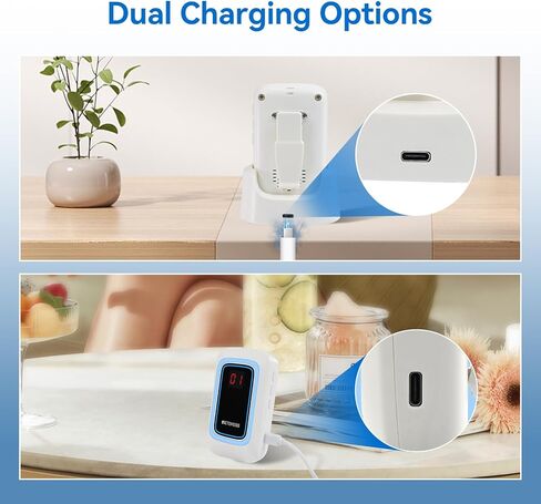 Retekess TH109 Caregiver Pager, Nurse Call Button, Low Battery Reminder, Adjustable Volume, 1 Host and Rechargeable Base 1 Call Bell for Elderly at Home, Patients in Kuwait