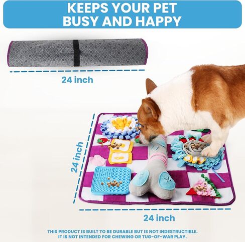 Soft Snuffle Mat for Dogs Large Breed & Lick Pad, Keeps Pets Busy Indoors, Comfortable Sniff Mat to Lay On, Puzzle Toy with Lots of Games, Anti-Slip & Washable, Slows Down Feeding (Purple) in Saudi Arabia