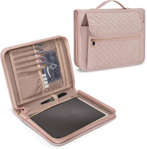 Damero Folio Cover Compatible for Rocketbook Core, Panda and Fusion, Reusable Notebook Cover for Letter Size 8.5'' x 11'' with Pen Holder and Magnetic Clasp, Black in Saudi Arabia