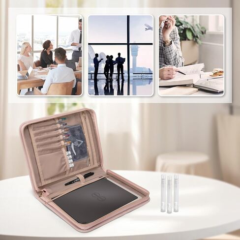 Damero Folio Cover Compatible for Rocketbook Core, Panda and Fusion, Reusable Notebook Cover for Letter Size 8.5'' x 11'' with Pen Holder and Magnetic Clasp, Black in Saudi Arabia