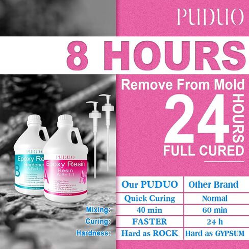 Puduo Epoxy Resin Kit 36OZ，Newly Formulated Crystal Clear Epoxy Resin，Strong, Bubble-Free, Anti-Yellowing Art Resin That，Suitable for DIY, Resin Art, Molds, Jewelry Making, Easy to Mix 1:1 Ratio in Saudi Arabia