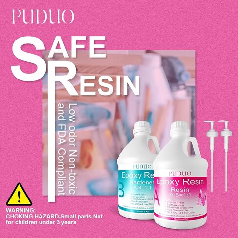 Puduo Epoxy Resin Kit 36OZ，Newly Formulated Crystal Clear Epoxy Resin，Strong, Bubble-Free, Anti-Yellowing Art Resin That，Suitable for DIY, Resin Art, Molds, Jewelry Making, Easy to Mix 1:1 Ratio in Saudi Arabia