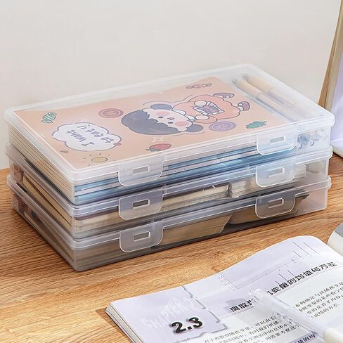 Clear Brush Painting Pencils Storage Box Watercolor Pen Container Drawing Tools Bin Sturdy Stationery Storage Paint Brush Finishing Case in Saudi Arabia