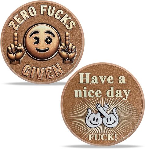 Smile Face Middle Finger Challenge Coin Official Zero Asshole F’s Asshole Funny Coins Novelty Coins Have a Nice Day Funny Challenge Coin in Kuwait