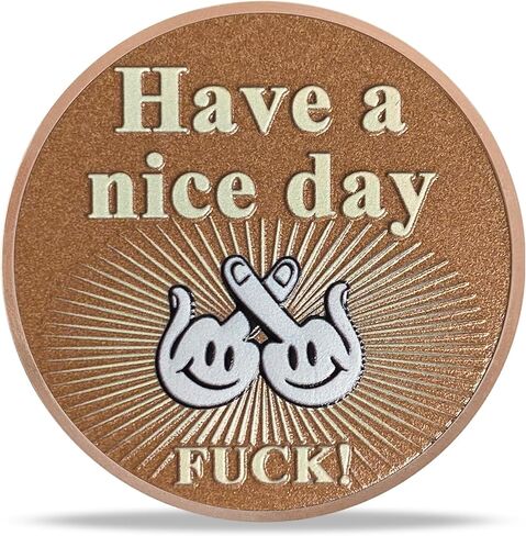 Smile Face Middle Finger Challenge Coin Official Zero Asshole F’s Asshole Funny Coins Novelty Coins Have a Nice Day Funny Challenge Coin in Kuwait