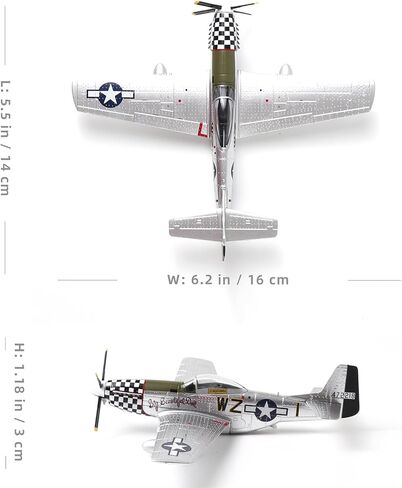 P51-D Mustang 1/72 Metal Airplane Model Kit with Stand WWII Diecast Fighter Model Vintage Prebuild Military Aircraft Collection for Display or Gift (Big Beautiful Doll) in Kuwait