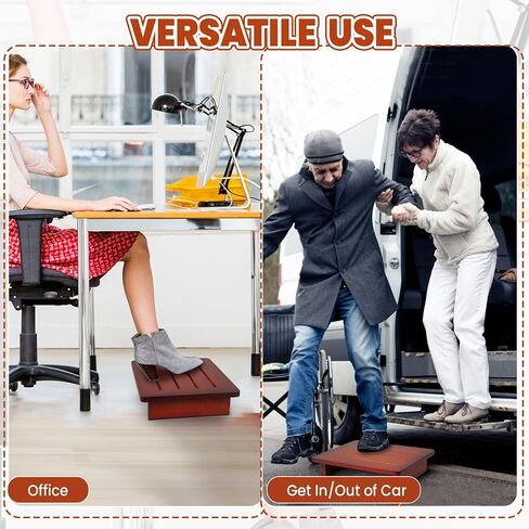 One Step Stool for Adults with Non-Slip Rubber Tread, Portable Single Wooden Riser, Premium Quality Single-Layer Footstool in Saudi Arabia